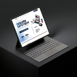 Digiway Infotech Website Interface on Laptop